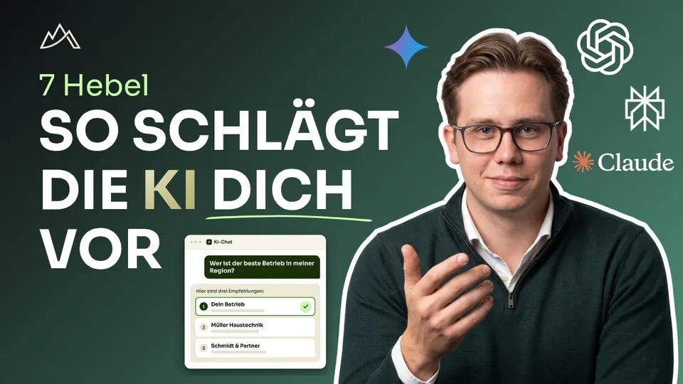 Vorschaubild zum Video GEO erklärt: 7 Hebel, damit ChatGPT deinen Betrieb empfiehlt